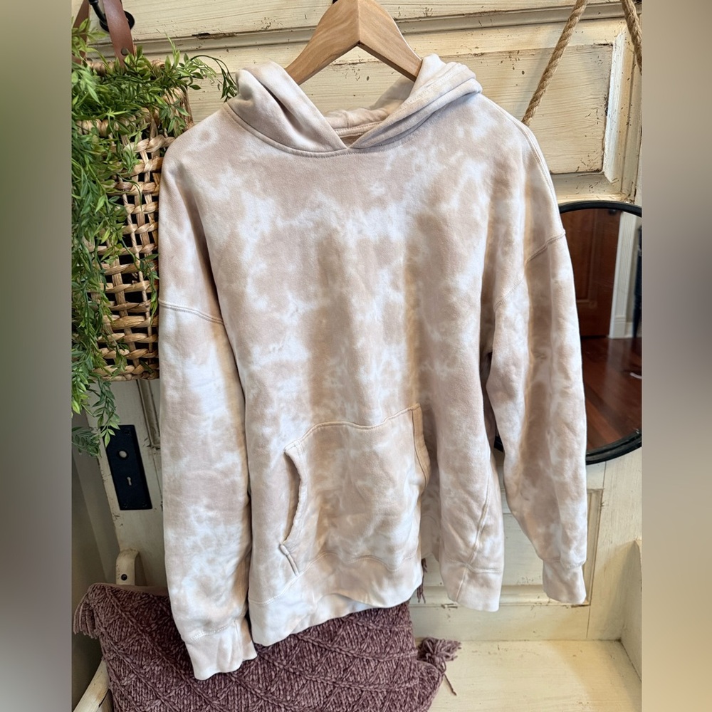 Abercrombie & Fitch Cream Tie-Dye Hoodie